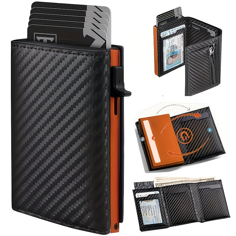 Geldbörse Herren mit RFID-Schutz, Portmonee Herren Smart Wallet 3.0 mit 8 Kartenetui, Geldbeutel ID-Fenster, Münztasche, Kartenhalter Slim Wallet Wallets for Men